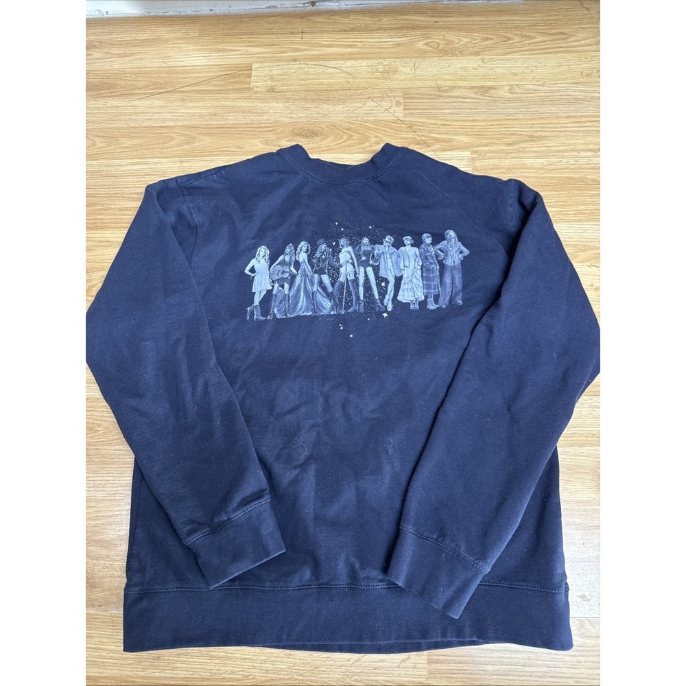 Taylor Swift Black Crewneck Sweatshirt with Band Graphic